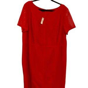 NWT Talbots Vibrant Red Eyelet Dress | 18W | NWT